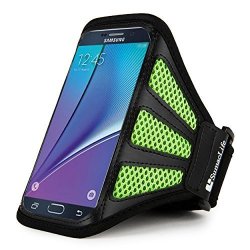 SumacLife Meshy Running Sports Armband Case For Samsung Galaxy Note 5 4 Galaxy S6 Edge + Plus Htc One M9 LG G3 G4 G Vista Green And Black