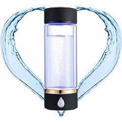 N.p Hydrogen Water Bottle With Pem And Spe Technology Up To 1500PPB Portable Hydrogen Water Generator Maker New Technology Glass Water Ionizer Black