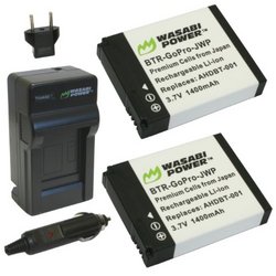 Wasabi Power Battery 2-pack And Charger For Gopro Hero2 Hero And Gopro Ahdbt-001 Ahdbt-002