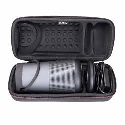 Ltgem Eva Hard Case For Bose Soundlink Revolve+ Portable & Long-lasting Bluetooth 360 Speaker. Fits Charging Cradle Ac Adaptor And USB Cable. Black