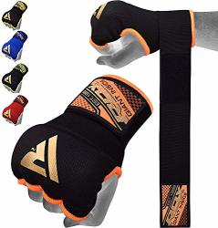 RDX Boxing Hand Wraps Inner Gloves For Punching - Elasticated Padded Bandages Under Mitts - Quick Long Wrist Support Fist Protector - Great For