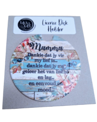Licence Disk Holder - Mamma Op Hout En Blomme
