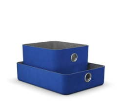 - Felt Storage Boxes Blue Set Of 2