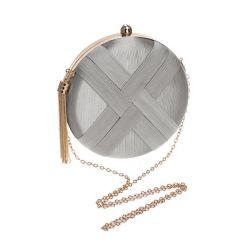 Luxury Design Women Fashion Tassel Clutches Evening Bags-silver