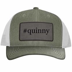 Quinny - Leather Hashtag Patch Engraved Trucker Hat Heatherwhite One Size
