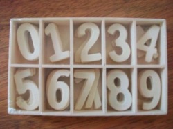 Wooden Chipboard Numbers 2.5cm - 5 Of Each Number - Scrapbooking