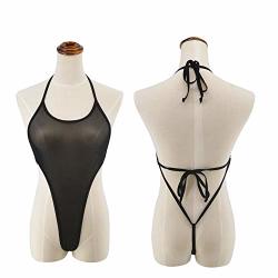 inhzoy Womens One-piece See Through Sheer Mesh Lingerie Leotard Bodysuit 