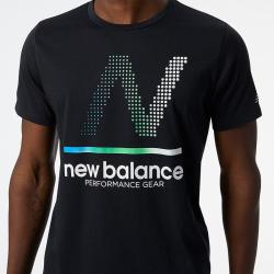 New Balance Men's Tenacity Heather Tech Ss Print - Black - Sm