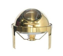 Roll Top Chafing Dish Round With Window Chafing Dish Gold silver