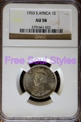 1933 1 Shilling Ngc Graded Au 58 - Catalogue Value R3 250.00