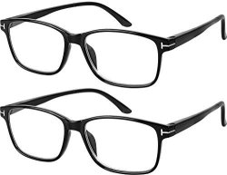 Computer Glasses 2 Pairs Anti Glare Anti Reflection Classic Reading Glasses Quality Comfort Glasses For Men And Women +1.5