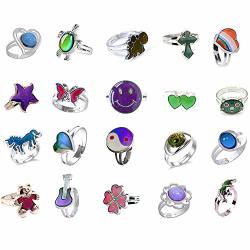 LH1028 Mixed Mood Rings Classic Temperature Change Color Mood Ring Adjustable Size 20PCS-1
