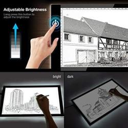 FunsHobby Tracing Light Box Ultra-thin Portable LED Tracer USB Power Cable Dimmable Brightness A4 LED Artcraft Tracing Light Pad For Artists Drawing Sketching Animation Designing