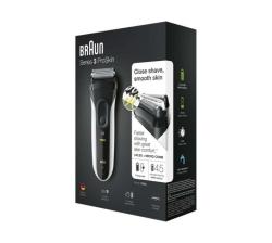 Braun 3020S Series 3 Proskin Wet & Dry Electric Shaver With Precision Trimmer Black blue