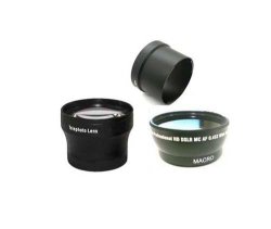 Wide + Tele Lens + Tube Adapter Bundle For Canon Powershot A610 Canon A620 Canon A630 Canon A640