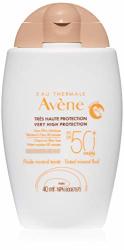 Eau Thermale Avene Tinted Mineral Fluid Sunscreen Broad Spectrum Spf 50+ Uva uvb Blue Light Protection Water Resistant Non-greasy 1.3 Oz.