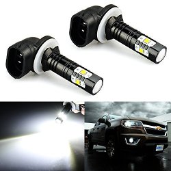 Xenon White JDM ASTAR 2520 Lumens Extremely Bright PX Chips 9006 LED Fog Light Bulbs with Projector for DRL or Fog Lights 