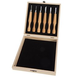 Cazul Goods Wood Carving Tool Set - 6 Pieces With Sturdy Storage Box