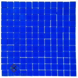Crystal Glass Mosaic Tiles 25MM X 25MM- Bright Blue Full Sheet