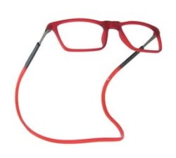 Rectangular Magnetic Blue Blocking Reading Glasses Red +3.00