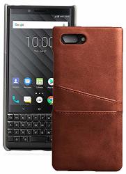 Blackberry KEY2 Case Brown Credit Card Slot Hard Shell Wallet Cover For Blackberry KEY2 Phone Key 2 BBF100-1 BBF100-4 BBF100-6