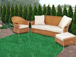 Koeckritz 7'X7' Square - Green Artificial Grass Turf Carpet Indoor outdoor Area Rug
