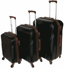 Tosca Landmark Spinner 3PC Luggage Set Black