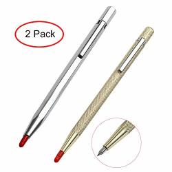 Tungsten Carbide Tip Scriber 2 Pack Aluminum Etching Engraving Feed Carbide Tip Pen With Clip Used For Glass ceramics hardened metal Sheet
