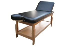 Hazlo Stationary Adjustable Massage Table Bed - Black