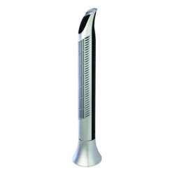 Plastic Tower Fan Silver With Remote