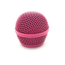 Seismic Audio SA-M30GRILLE-PINK Replacement Pink Steel Mesh Microphone Grill Head For Shure SM58 Shure SV100