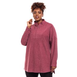 Donnay Plus Size Rib Cashmere Knit Berry