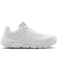 Grade School Ua Assert 8 Uniform Synthetic Running Shoes - White White White 3