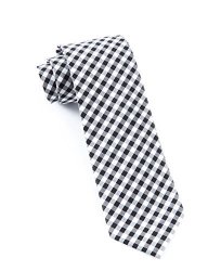 The Tie Bar 100% Cotton Black New Gingham Plaid 2 1 2 Inch Skinny Tie