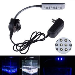 Mingdak LED Clip Aquarium Lights Kit For Fish Tanks 24 Leds Light Color White And Blue