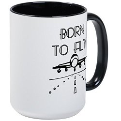 Cafepress Born To Fly Mug Coffee Mug Large 15 Oz. White Coffee Cup