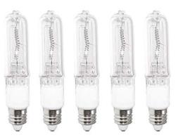 5 -bulbs 150 Watt Jd E11 150W Mini-candelabra T4 Halogen Light Bulb 150WATTS Clear Bulb Anyray A1801Y