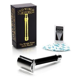 Old World Razors The Shadow Classic De Safety Razor & Feather Blade Pack