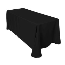 Luxury Cotton Boutique Anti-pilling Black Rectangular Table Clothing With 10 Sets Of Napkin