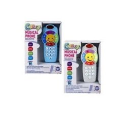Cooey Baby Toy Educational Musical Phone Battery Operated 15CM Asstd - 2PACK