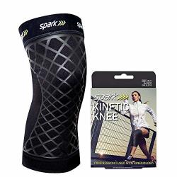 Spark Kinetic Knee Sleeve Compression Knee Sleeve With Embedded Kinesiology Tape Size Medium