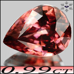 0.99ct Intense Imperial Pink Zircon Vvs - Unheated Loop Clean Tanzania Pear Gemstone