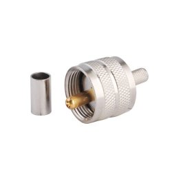 Eightwood PL259 Uhf Male Plug Crimp Straight Connector For RG58 RG400 RG142 LMR195 Pack Of 5