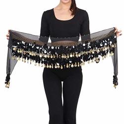 Gortin Sequin Fringe Skirt Belly Dance Hip Scarf Black Shorts Tassel Rave Skirt For Women