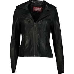 Women's Lady Jane Black Slim Fit 100% Napa Leather Jacket - - M