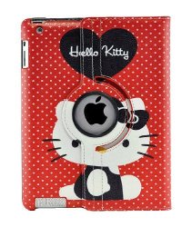 Livitech Tm Hello Kitty Design 360 Degree Rotating Pu Leather Hard Case For Apple Ipad 4 3 2 Ipad MINI Ipad 4 3 2 Color 4