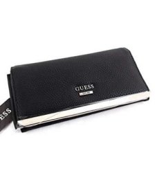 Guess Polished Clutch Purse in Black