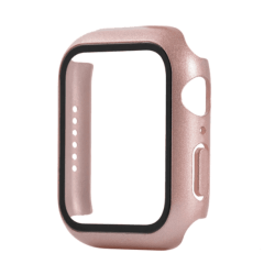 Hard Case Tempered Glass Screen Protector For Apple Iwatch Series 7 - 41MM - Rose Gold