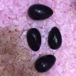 Dalas 1 Pcs Natural Black Obsidian Crystal Gemstone Egg Reiki Healing Chakra Crystal Yoni Egg