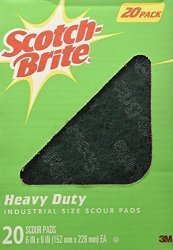 SCOTCH BRITE Heavy Duty Industrial Size Scouring Pads 20 Pack